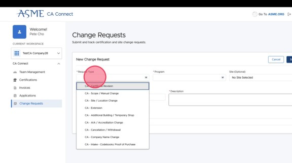 Change Request Type
