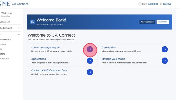 Submit a change request